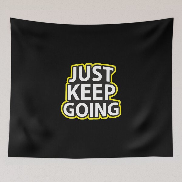 Item preview, Just Keep Going Bold Yellow Sticker Typography designed and sold by FitNow.