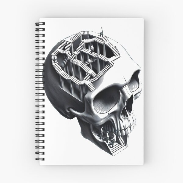 Item preview, Mc Escher Style Skull Geometric Illusion Of Life Death | ⭐⭐⭐⭐⭐ designed and sold by Beautyinme.