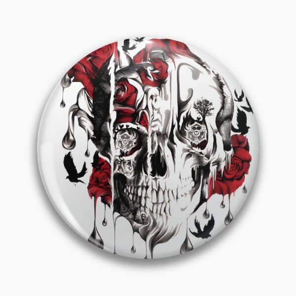 Item preview, Melt Down Grunge Rose Skull – Dark Floral Skull Art For Apparel & Prints | ⭐⭐⭐⭐⭐ designed and sold by Smart-designer.