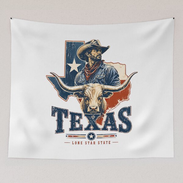 Item preview, Texas Rodeo, Cowboy Longhorn Bull Western Vintage State designed and sold by graphic-genie.