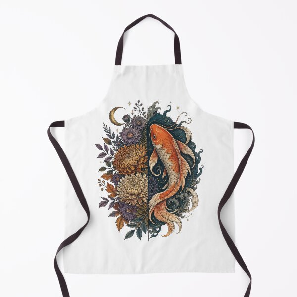 Item preview, Japanese Koi Fish Chrysanthemum Botanical Celestial Moon designed and sold by FestivityFinds.