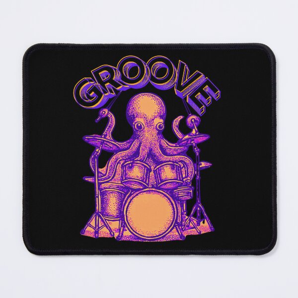 Item preview, Retro Octopus Drummer Groove Music Art designed and sold by SilverSeaBKK.