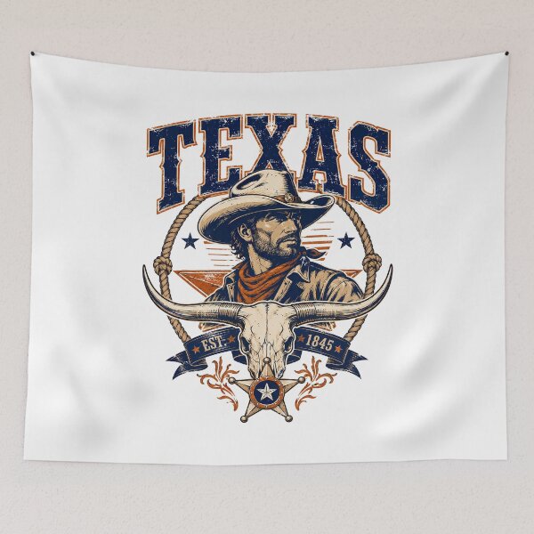 Item preview, Texas Rodeo, Texas Cowboy Longhorn Skull Western Vintage Rodeo designed and sold by graphic-genie.