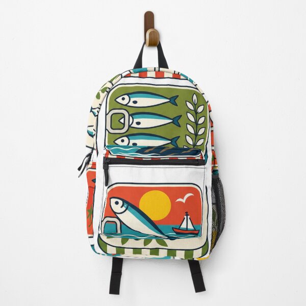 Item preview, Retro Sardine Cans Mediterranean Tinned Fish Pattern Graphic designed and sold by TM DESIGNS AND MORE.
