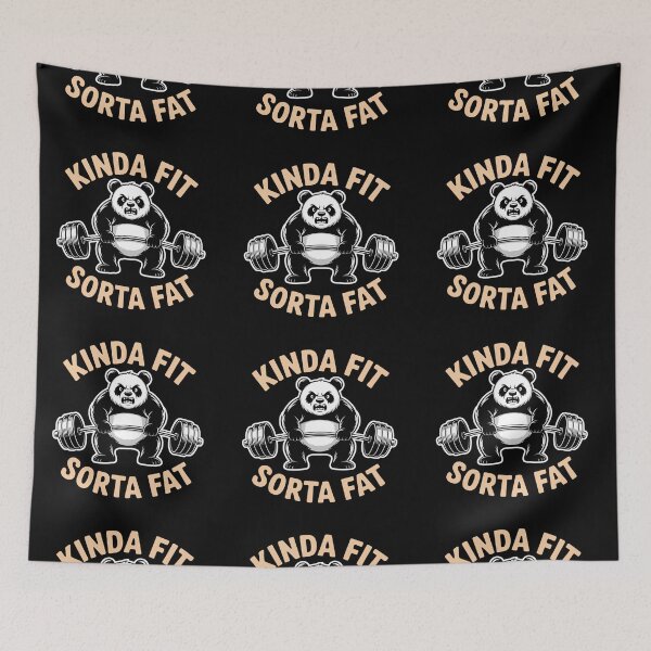 Item preview, Kinda Fit Sorta Fat Panda Gym Weightlifting Fitness Humor designed and sold by Zizo-DR44.