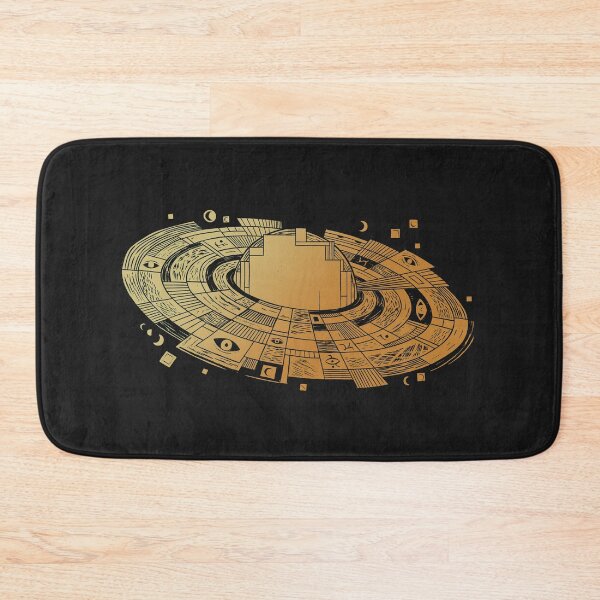 Item preview, Saturn Planet Gold Celestial Woodcut Linocut Art designed and sold by KiwiRider.