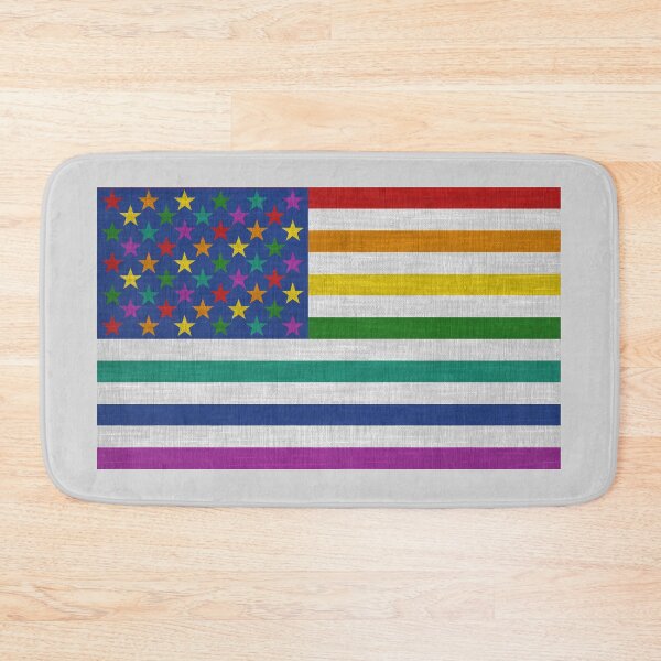 Item preview, Linen Rainbow Pride American Flag designed and sold by TackyTime.
