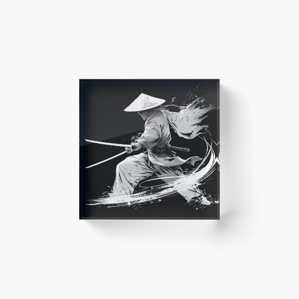 Item preview, Shadow Samurai with Dual Katana Japanese Ronin Action Art designed and sold by inkoutninja.