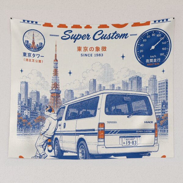 Item preview, 1983 Super Custom 1st Gen Tokyo Tower Vintage Japanese Poster - Since 1983 Night Run designed and sold by BRTHRCNK01.