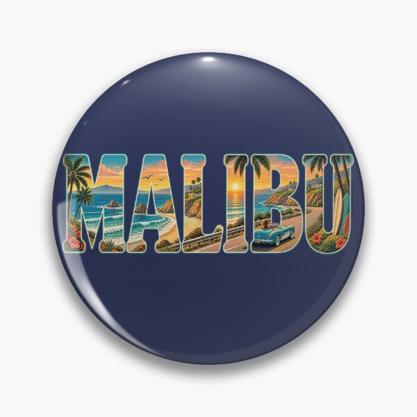 Item preview, Malibu California Coastal Sunset – Vintage Pacific Coast Typography designed and sold by SimplyJasper.