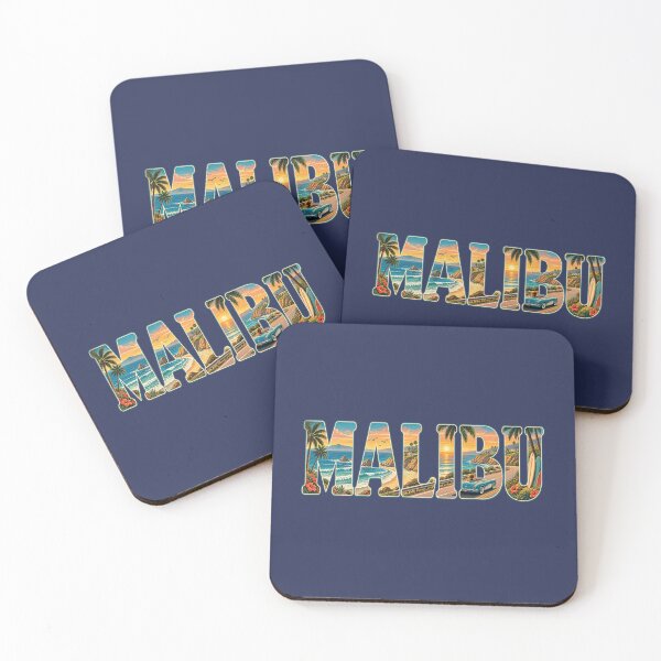 Item preview, Malibu California Coastal Sunset – Vintage Pacific Coast Typography designed and sold by SimplyJasper.