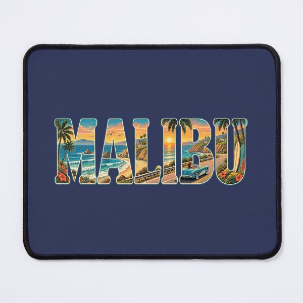 Item preview, Malibu California Coastal Sunset – Vintage Pacific Coast Typography designed and sold by SimplyJasper.