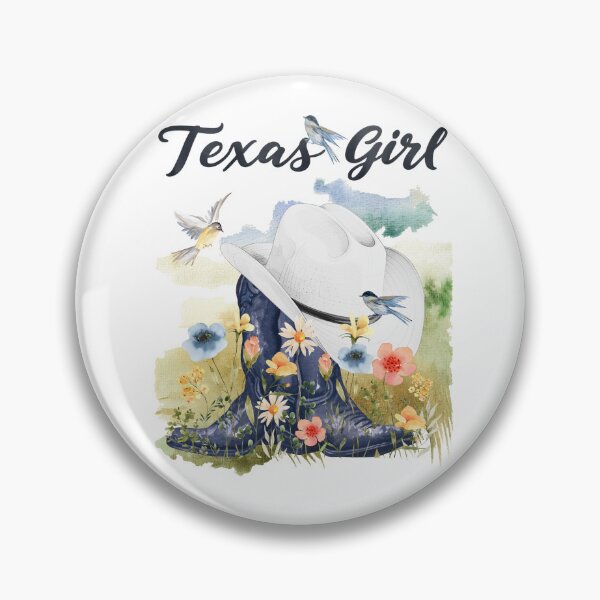 Item preview, Texas Girl with Cowboy Boots/Hat,  Wildflowers, Birds & Meadow Background designed and sold by JeweledDesigns.