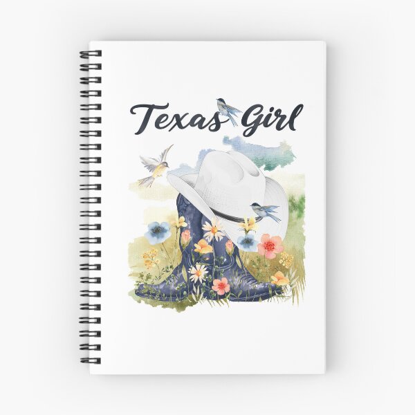 Item preview, Texas Girl with Cowboy Boots/Hat,  Wildflowers, Birds & Meadow Background designed and sold by JeweledDesigns.