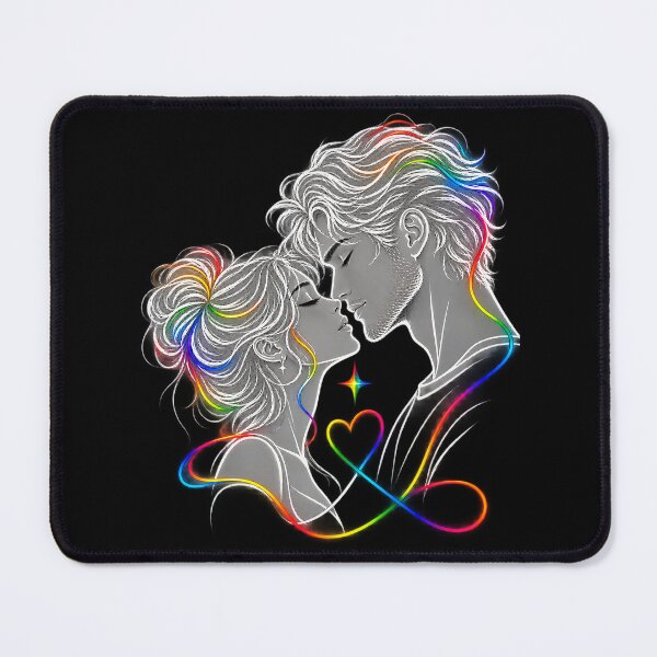 Item preview, E4 Necklace Still Choosing You – Romantic Couple Line Art, Rainbow Love, Relationship & Forever Together Design designed and sold by cozydrops.