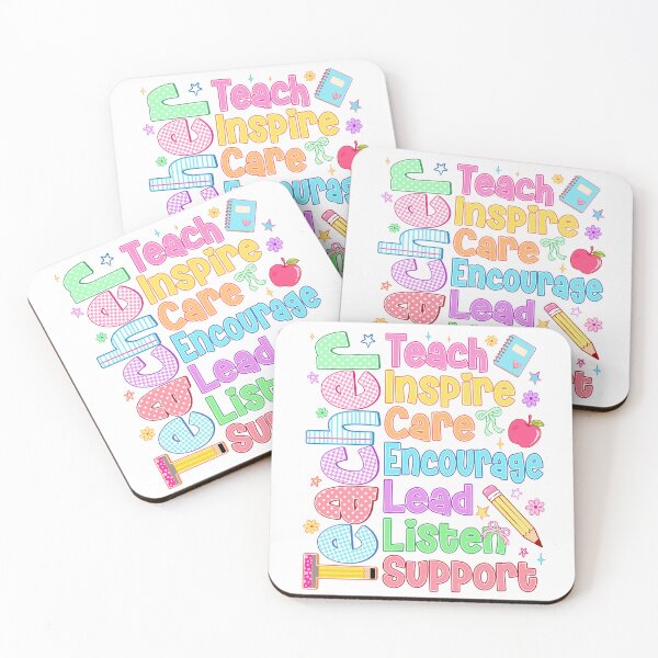 Item preview, Teach Inspire Care Encourage Colorful Teacher Design designed and sold by varin-studio.