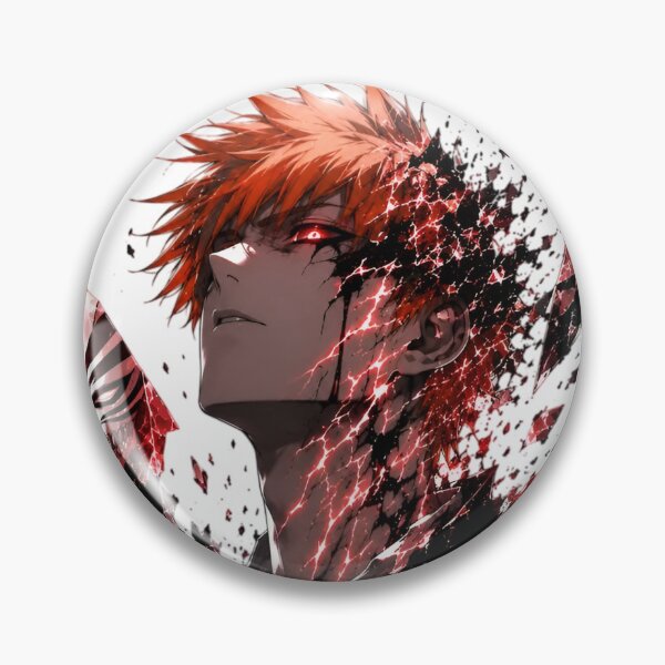 Item preview, Orange Haired Dark Warrior – Crimson Shattered Mask Anime Gothic Art designed and sold by Dyan4.