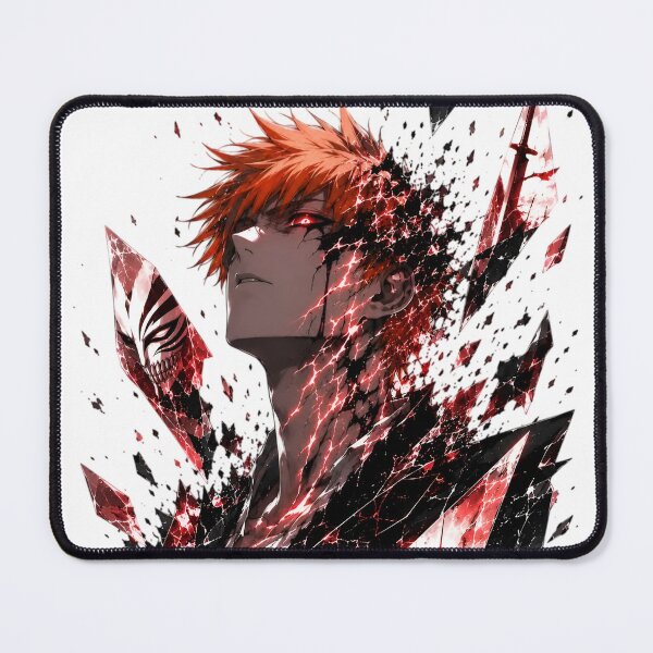 Item preview, Orange Haired Dark Warrior – Crimson Shattered Mask Anime Gothic Art designed and sold by Dyan4.