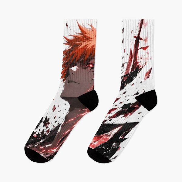 Item preview, Orange Haired Dark Warrior – Crimson Shattered Mask Anime Gothic Art designed and sold by Dyan4.