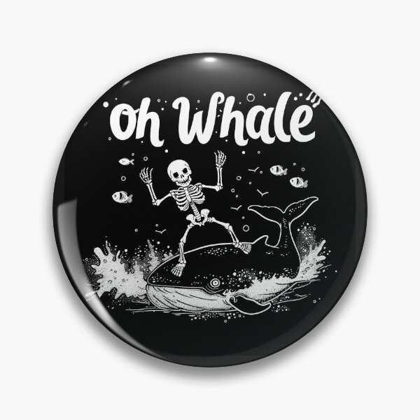 Item preview, Oh Whale Skeleton Rider Funny Ocean Pun Art Design designed and sold by inkoutninja.
