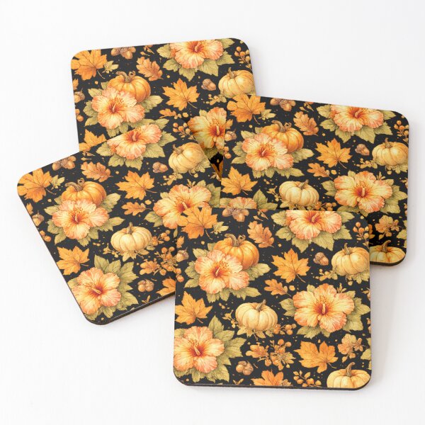 Item preview, Autumn Harvest Hibiscus Pumpkin Pattern | Watercolor designed and sold by IamNolmo.