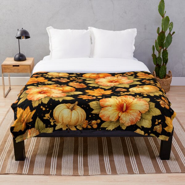 Item preview, Autumn Harvest Hibiscus Pumpkin Pattern | Watercolor designed and sold by IamNolmo.