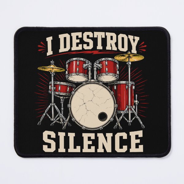 Item preview, I Destroy Silence Funny Drummer Music Rock Humor designed and sold by Izanmie.