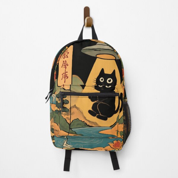 Item preview, Mystical UFO Cat in Japanese Mountain Landscape designed and sold by Zizo-DR44.