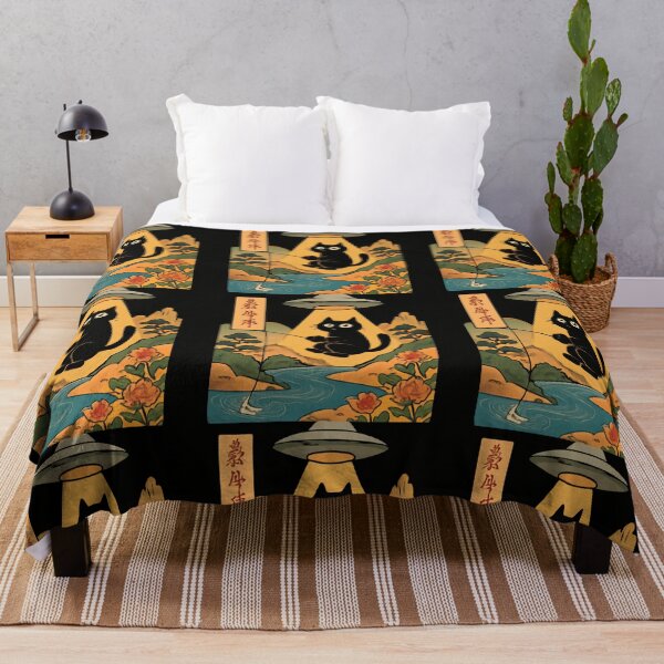 Item preview, Mystical UFO Cat in Japanese Mountain Landscape designed and sold by Zizo-DR44.