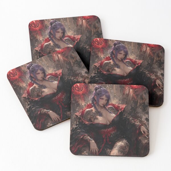 Item preview, Dark Samurai Queen – Gothic Japanese Warrior Woman Red Black Art designed and sold by Dyan4.