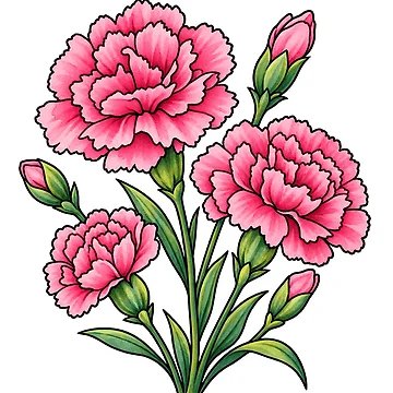 Artwork thumbnail, Carnations by GraphicsClub