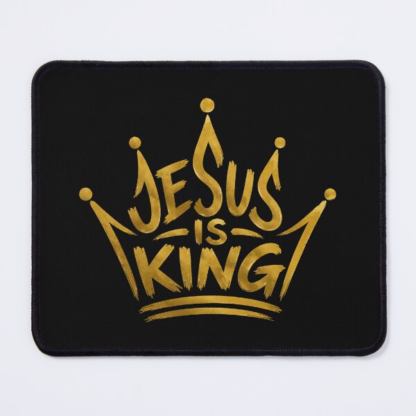 Item preview, Jesus Is King, Jesus Is King Crown Gold Brush Typography Christian Faith designed and sold by graphic-genie.