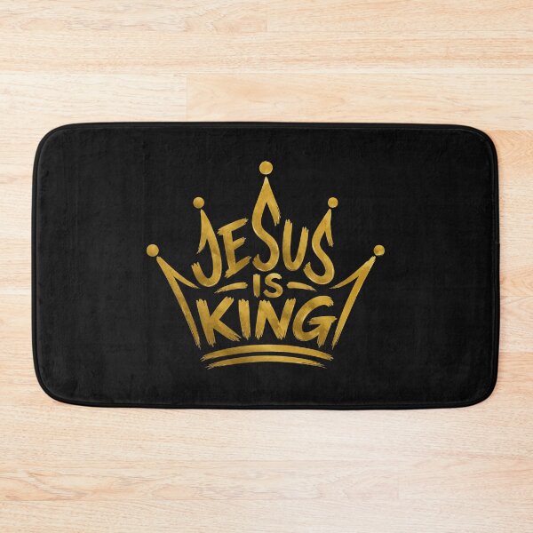 Item preview, Jesus Is King, Jesus Is King Crown Gold Brush Typography Christian Faith designed and sold by graphic-genie.