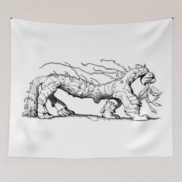 Item preview, Bush turned into chimeric beast. Page header for the poem "Liliana" 1906 designed and sold by Hedrin.
