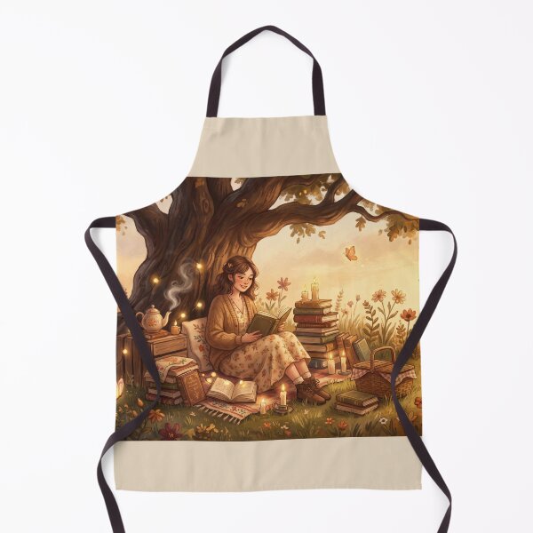 Item preview, Cottagecore Girl Reading Outdoors | Cozy Nature Book Art designed and sold by SebastianSpace.