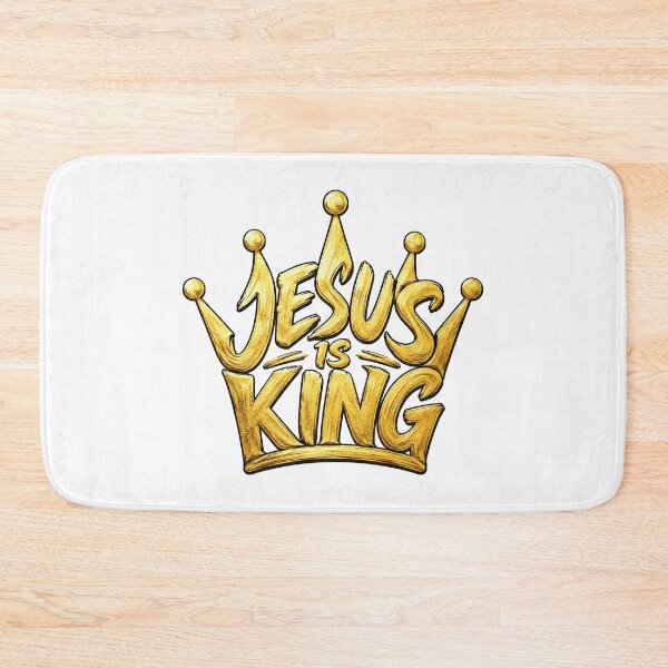 Item preview, Jesus Is King, Jesus Is King Gold Crown Typography Christian Faith Religious designed and sold by graphic-genie.