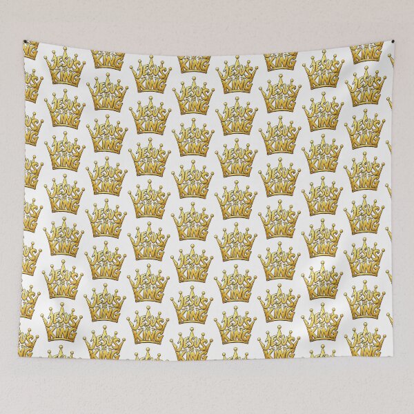 Item preview, Jesus Is King, Jesus Is King Gold Crown Typography Christian Faith Religious designed and sold by graphic-genie.