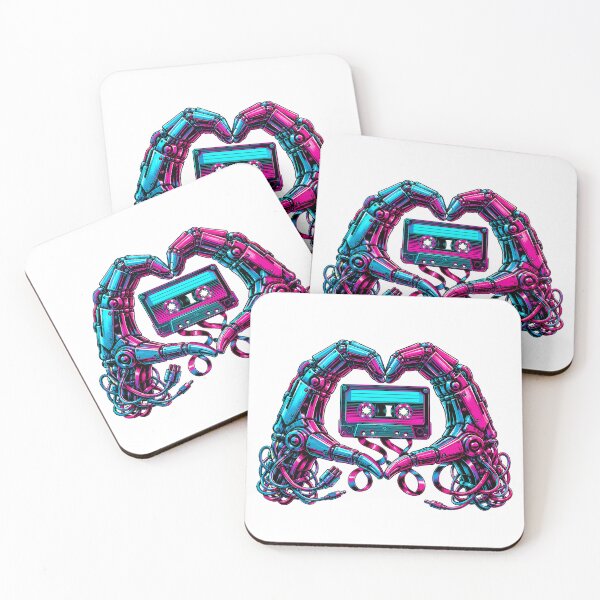 Item preview, Synthwave Cassette Tape Heart Robotic Music Lover designed and sold by chattsuede.