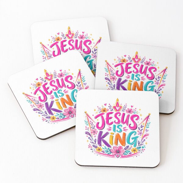 Item preview, Jesus Is King, Jesus Is King Floral Crown Christian Faith Colorful Religious designed and sold by graphic-genie.