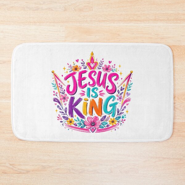Item preview, Jesus Is King, Jesus Is King Floral Crown Christian Faith Colorful Religious designed and sold by graphic-genie.