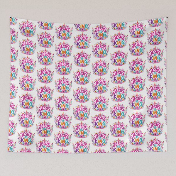 Item preview, Jesus Is King, Jesus Is King Floral Crown Christian Faith Colorful Religious designed and sold by graphic-genie.