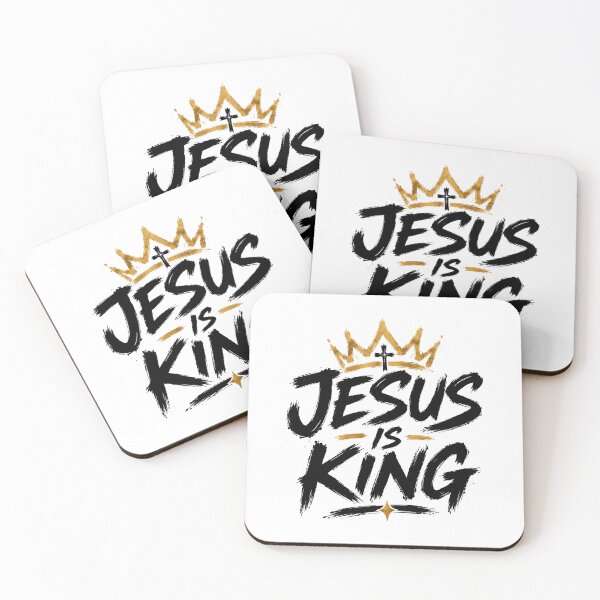 Item preview, Jesus Is King, Jesus Is King Crown Brush Typography Christian Faith designed and sold by graphic-genie.