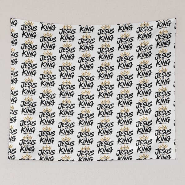 Item preview, Jesus Is King, Jesus Is King Crown Brush Typography Christian Faith designed and sold by graphic-genie.