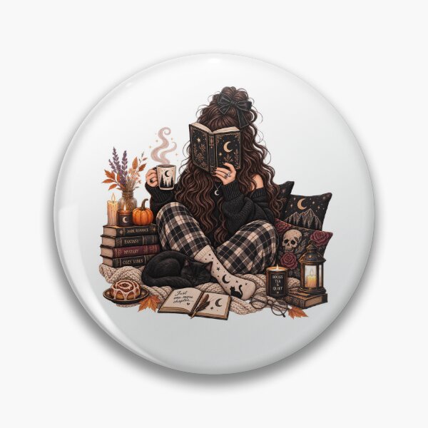 Item preview, Cozy Witch Reading With Black Cat designed and sold by RetroPop23.