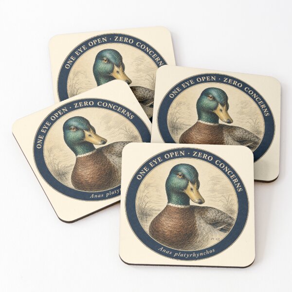 Item preview, Funny Mallard Duck Gift One Eye Open Zero Concerns Birdwatcher Vintage Naturalist Art Duck Lover Shirt Sticker designed and sold by Fanverse Merchandise.