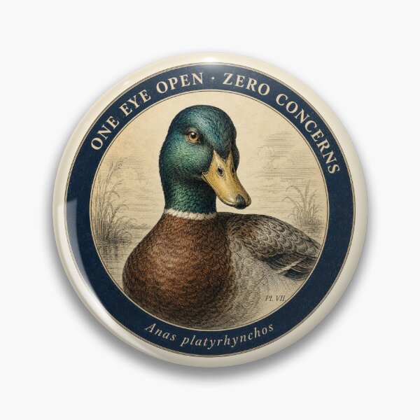 Item preview, Funny Mallard Duck Gift One Eye Open Zero Concerns Birdwatcher Vintage Naturalist Art Duck Lover Shirt Sticker designed and sold by Fanverse Merchandise.