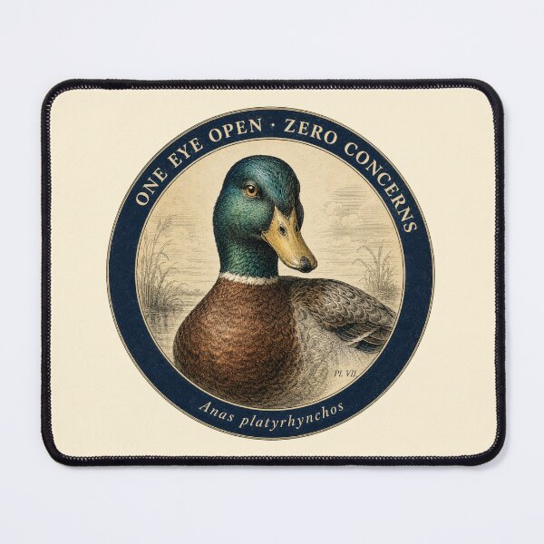 Item preview, Funny Mallard Duck Gift One Eye Open Zero Concerns Birdwatcher Vintage Naturalist Art Duck Lover Shirt Sticker designed and sold by Fanverse Merchandise.