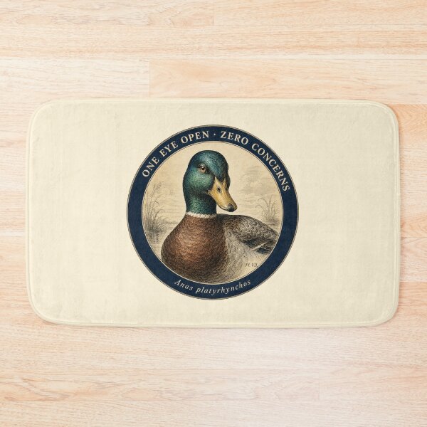 Item preview, Funny Mallard Duck Gift One Eye Open Zero Concerns Birdwatcher Vintage Naturalist Art Duck Lover Shirt Sticker designed and sold by Fanverse Merchandise.