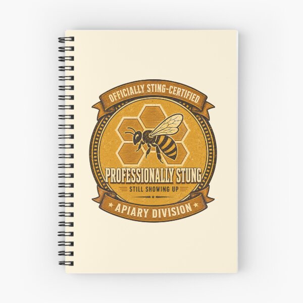 Item preview, Funny Beekeeper Gift Professionally Stung Still Showing Up Vintage Badge Shirt Apiary Beekeeping Humor Sticker designed and sold by Fanverse Merchandise.