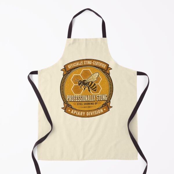 Item preview, Funny Beekeeper Gift Professionally Stung Still Showing Up Vintage Badge Shirt Apiary Beekeeping Humor Sticker designed and sold by Fanverse Merchandise.